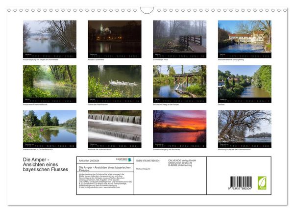 Produktbild: Die Amper - Ansichten eines bayerischen Flusses (Wandkalender 2026 DIN A3 quer), CALVENDO Monatskalender