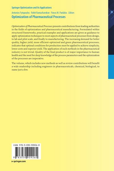 Produktbild: Optimization of Pharmaceutical Processes