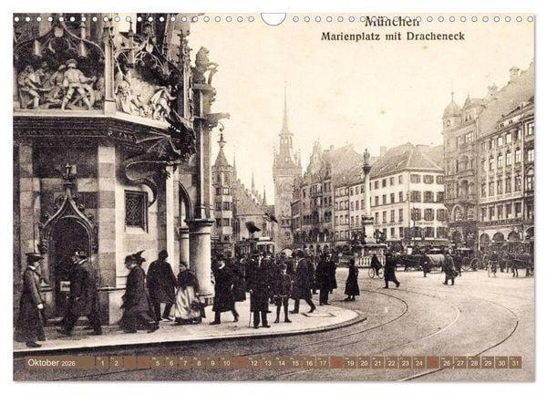 Produktbild: Spaziergang durch M&uuml;nchen &ndash; Die Stadt auf historischen Karten (Wandkalender 2026 DIN A3 quer), CALVENDO Monatskalender
