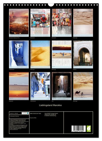 Produktbild: Lieblingsland Marokko (Wandkalender 2026 DIN A3 hoch), CALVENDO Monatskalender