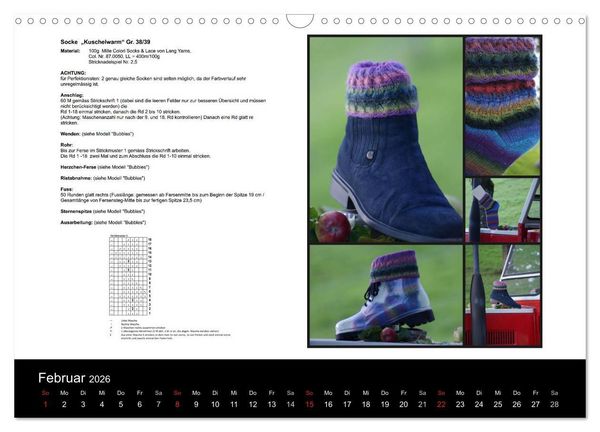 Produktbild: Sockenkalender Bootsocks 2026 (Wandkalender 2026 DIN A3 quer), CALVENDO Monatskalender