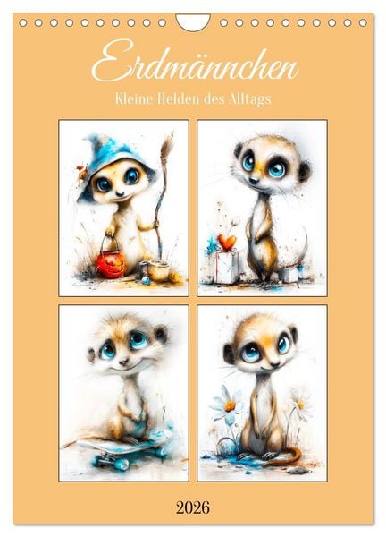 Erdmännchen. Kleine Helden des Alltags (Wandkalender 2026 DIN A4 hoch), CALVENDO Monatskalender