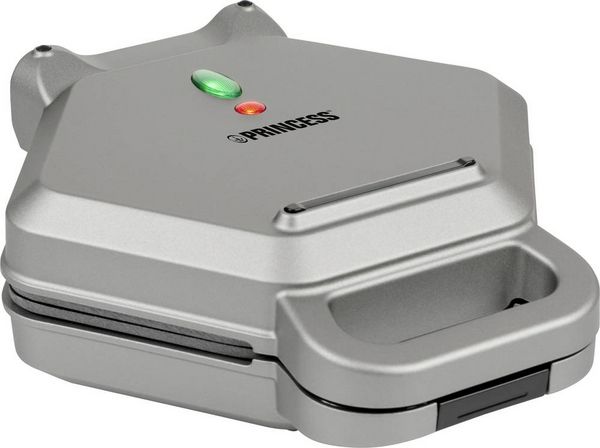 Princess Snack-Maker Sandwichmaker Antihaftbeschichtung, BPA-frei, Überhitzungsschutz Silber