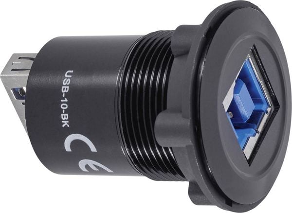 Produktbild: TRU Components USB-10-BK USB-Einbaubuchse 3.0 Buchse, Einbau Inhalt: 1St.