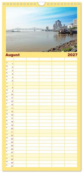 Produktbild: Familienplaner 2027 - So sch&ouml;n ist New Orleans mit 5 Spalten (Wandkalender, 21 x 45 cm) CALVENDO