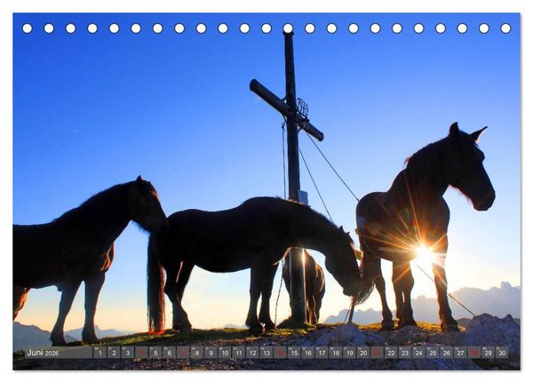 Produktbild: Gipfelkreuze im Sonnenlicht (Tischkalender 2026 DIN A5 quer), CALVENDO Monatskalender