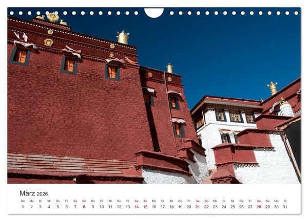 Produktbild: Tibet - Kloster und Landschaft (Wandkalender 2026 DIN A4 quer), CALVENDO Monatskalender