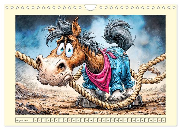 Produktbild: Wiehern garantiert. Der verr&uuml;ckte Pferde-Cartoon-Spa&szlig; (Wandkalender 2026 DIN A4 quer), CALVENDO Monatskalender