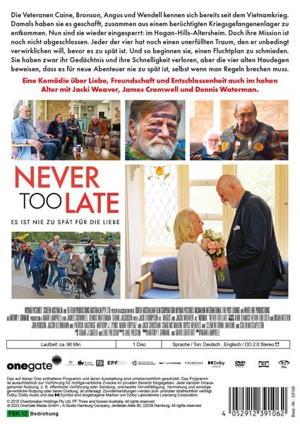 Produktbild: Never Too Late - Es ist nie zu sp&auml;t f&uuml;r die Liebe