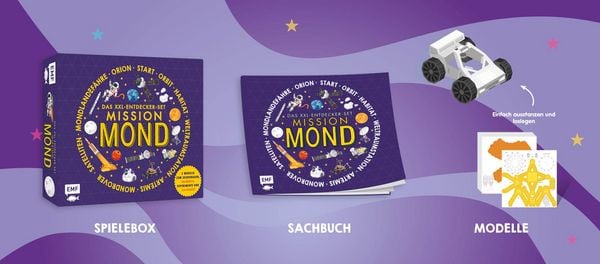Produktbild: Das XXL-Entdecker-Set &ndash; Mission Mond: 5 Modelle zum Selberbauen, Sachbuch, Experimente und Rakete
