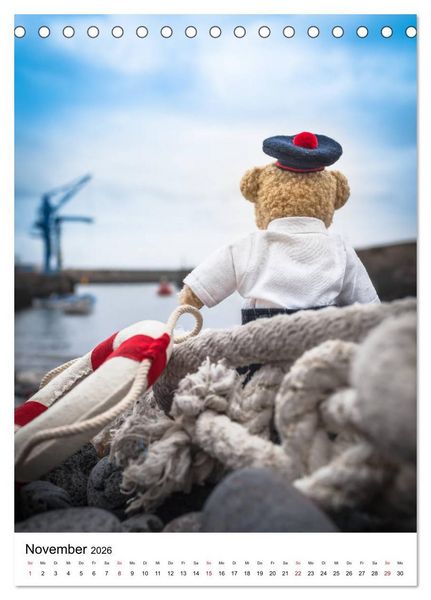 Produktbild: Teddyb&auml;ren Abenteuer - Zu Hause und Unterwegs (Tischkalender 2026 DIN A5 hoch), CALVENDO Monatskalender