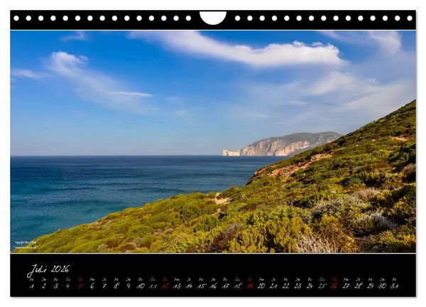 Produktbild: Sardinien Panoramakalender / CH-Version (Wandkalender 2026 DIN A4 quer), CALVENDO Monatskalender