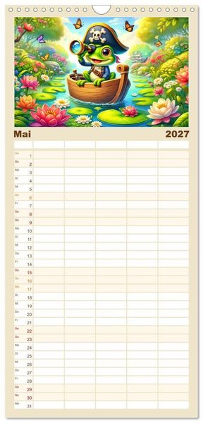 Produktbild: Familienplaner 2027 - Kleine Piraten, Gro&szlig;e Tr&auml;ume" - Ein Kalender f&uuml;r junge Entdecker mit 5 Spalten (Wandkalender, 21 x 45 cm) CALVENDO