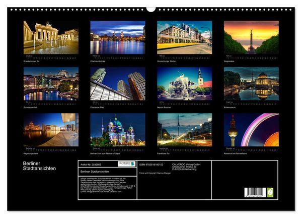 Produktbild: Berliner Stadtansichten (Wandkalender 2026 DIN A2 quer), CALVENDO Monatskalender