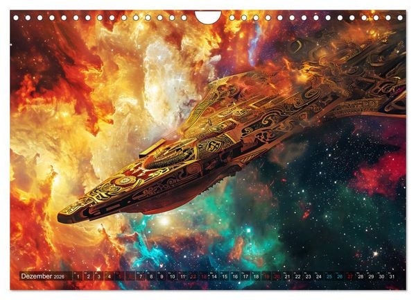 Produktbild: Raumschiffe - Im Universum durch Raum und Zeit (Wandkalender 2026 DIN A4 quer), CALVENDO Monatskalender