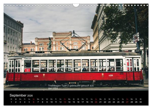 Produktbild: Historische Stra&szlig;enbahnen in Wien (Wandkalender 2026 DIN A3 quer), CALVENDO Monatskalender