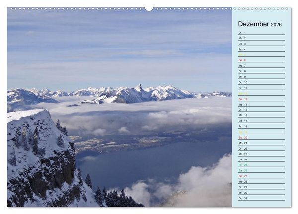 Produktbild: Gr&uuml;ezi . Landschaften in der Schweiz Planer (hochwertiger Premium Wandkalender 2026 DIN A2 quer), Kunstdruck in Hochglanz