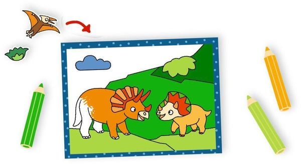 Produktbild: Mein bunter Dinosaurier-Bastelblock