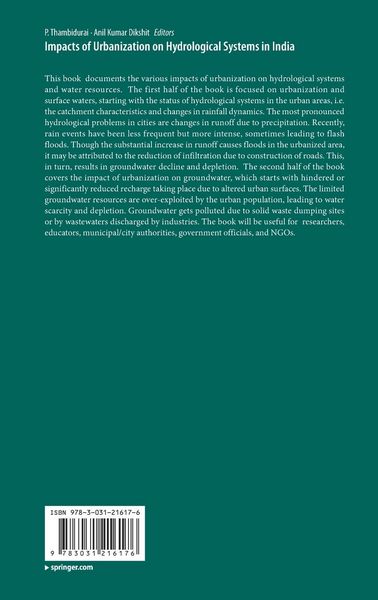 Produktbild: Impacts of Urbanization on Hydrological Systems in India