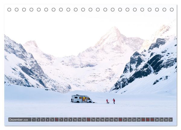 Produktbild: Abenteuer Wildcamping - Mit dem Camper um die Welt (Tischkalender 2026 DIN A5 quer), CALVENDO Monatskalender