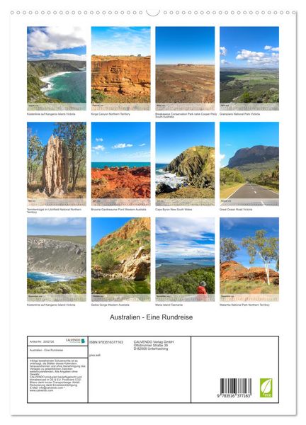 Produktbild: Australien - Eine Rundreise (hochwertiger Premium Wandkalender 2026 DIN A2 hoch), Kunstdruck in Hochglanz
