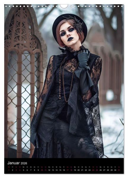 Produktbild: Gothic Kalender - Ein Jahr voller Gothic-Mystik und Eleganz (Wandkalender 2026 DIN A3 hoch), CALVENDO Monatskalender