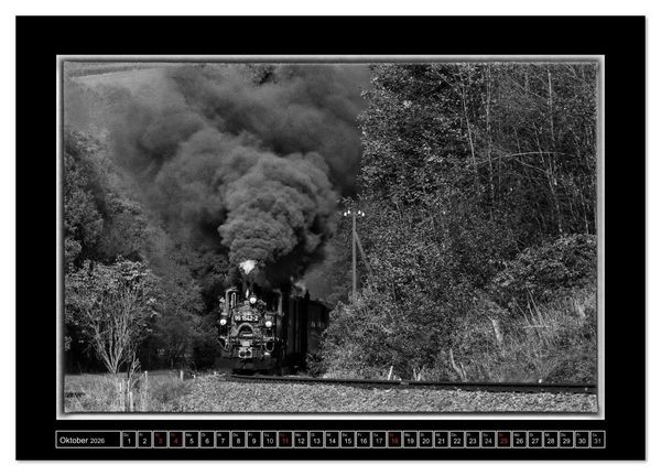 Produktbild: Unter Dampf - Mit der Pre&szlig;nitztalbahn durchs Erzgebirge (hochwertiger Premium Wandkalender 2026 DIN A2 quer), Kunstdruck in Hochglanz