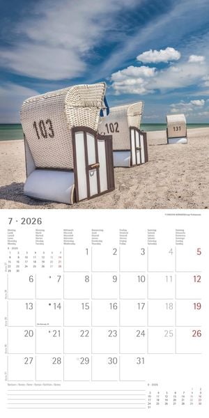 Produktbild: Seeblick 2026 - Broschürenkalender 30x30 cm (30x60 geöffnet) - Kalender mit Platz für Notizen - Sea View - Bildkalender - Wandplaner - Wandkalender
