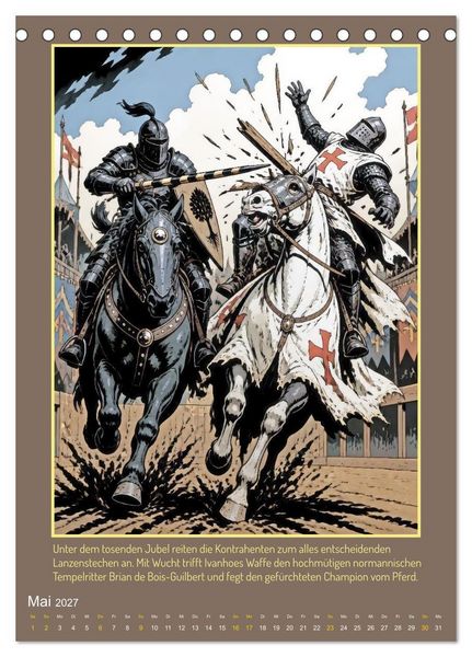 Produktbild: Ritter Ivanhoe, Ehre und Schatten (Tischkalender 2027 DIN A5 hoch), CALVENDO Monatskalender