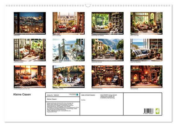 Produktbild: Kleine Oasen (Wandkalender 2026 DIN A2 quer), CALVENDO Monatskalender