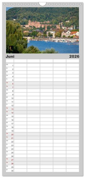 Produktbild: Familienplaner 2026 - Mein Heidelberg - Unterwegs zwischen Neckar und Altstadt mit 5 Spalten (Wandkalender, 21 x 45 cm) CALVENDO