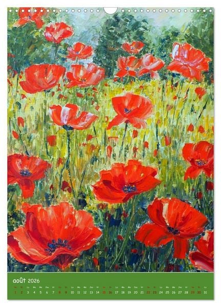 Produktbild: Coquelicots en peinture (Calendrier mural 2026 DIN A3 horizontal), CALVENDO calendrier mensuel