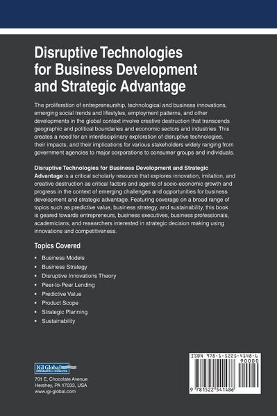 Produktbild: Disruptive Technologies for Business Development and Strategic Advantage