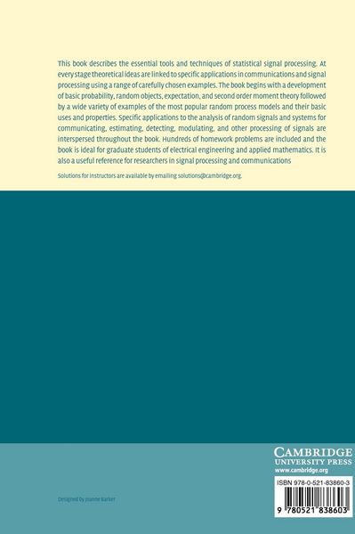 Produktbild: An Introduction to Statistical Signal Processing