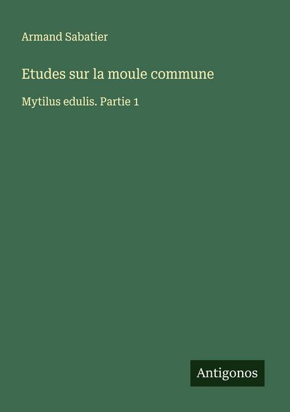 Produktbild: Etudes sur la moule commune