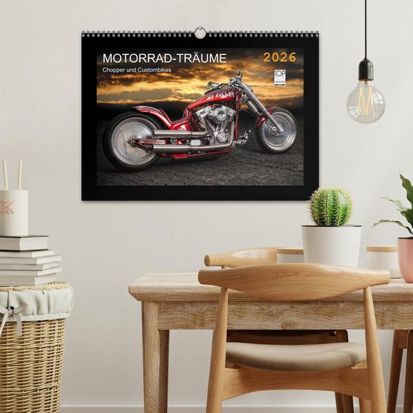 Produktbild: Motorrad-Tr&auml;ume &ndash; Chopper und Custombikes (Wandkalender 2026 DIN A3 quer), CALVENDO Monatskalender