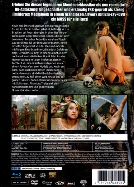 Produktbild: Massacre in Dinosaur Valley - Uncut Fassung (Limited Mediabook mit Blu-ray+DVD+Booklet, in HD neu abgetastet)