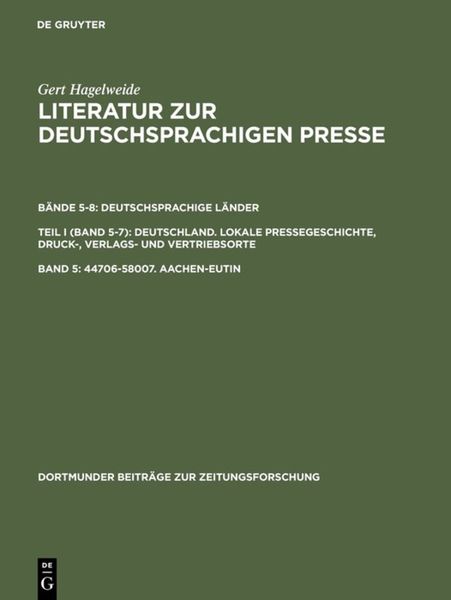 Produktbild: 44706&ndash;58007. Aachen&ndash;Eutin