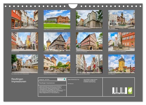 Produktbild: Reutlingen Impressionen (Wandkalender 2026 DIN A4 quer), CALVENDO Monatskalender