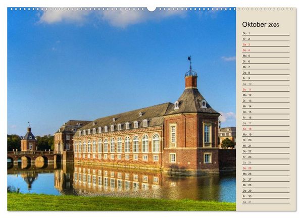 Produktbild: Burgen und Schl&ouml;sser im M&uuml;nsterland (hochwertiger Premium Wandkalender 2026 DIN A2 quer), Kunstdruck in Hochglanz