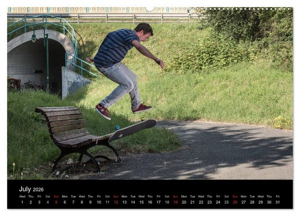 Produktbild: Skateboard - Street only (High Quality Premium Wall Calendar 2026 DIN A2 landscape),CALVENDO 12 Month Wall Calendar
