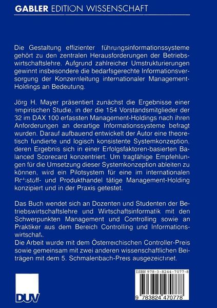 Produktbild: F&uuml;hrungsinformationssysteme f&uuml;r die internationale Management-Holding