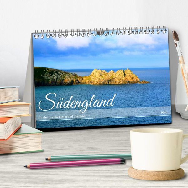 Produktbild: S&uuml;dengland - On the road in Devon und Cornwall (Tischkalender 2026 DIN A5 quer), CALVENDO Monatskalender