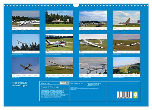 Produktbild: Fliegerschule Wasserkuppe (Wandkalender 2026 DIN A3 quer), CALVENDO Monatskalender