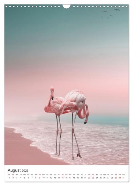 Produktbild: Flamingo and the sea (Wall Calendar 2026 DIN A3 portrait), CALVENDO 12 Month Wall Calendar