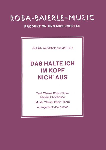 Produktbild: Das halte ich im Kopf nich' aus