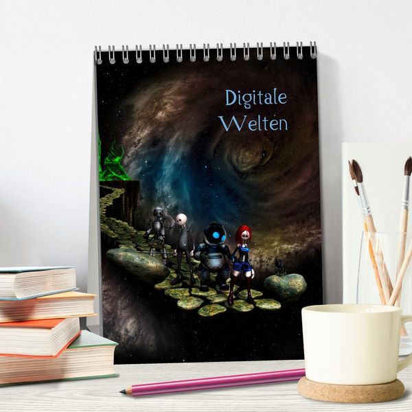 Produktbild: Digitale Welten (Tischkalender 2026 DIN A5 hoch), CALVENDO Monatskalender