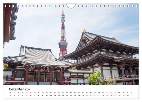Produktbild: Tokio Kalender mit historischen Tempeln und Schreinen (Wandkalender 2026 DIN A4 quer), CALVENDO Monatskalender