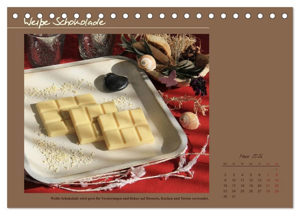 Produktbild: Schokolade - aus der Kakaobohne (Tischkalender 2026 DIN A5 quer), CALVENDO Monatskalender