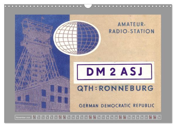 Produktbild: DDR - Ostalgie auf QSL-Karten (Wandkalender 2026 DIN A3 quer), CALVENDO Monatskalender